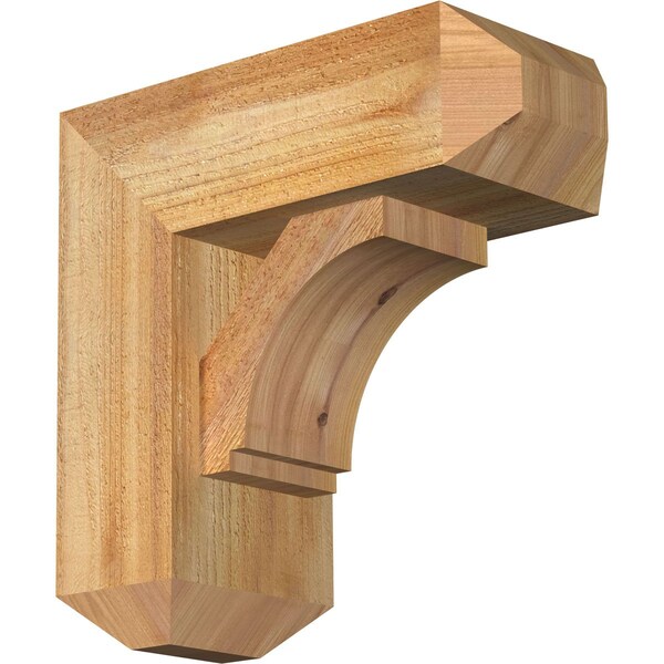 Ekena Millwork Imperial Craftsman Rough Sawn Bracket w/ Offset Brace, Western Red Cedar, 6"W x 14"D x 14"H BKT0604X14X14IMP04RWR - main